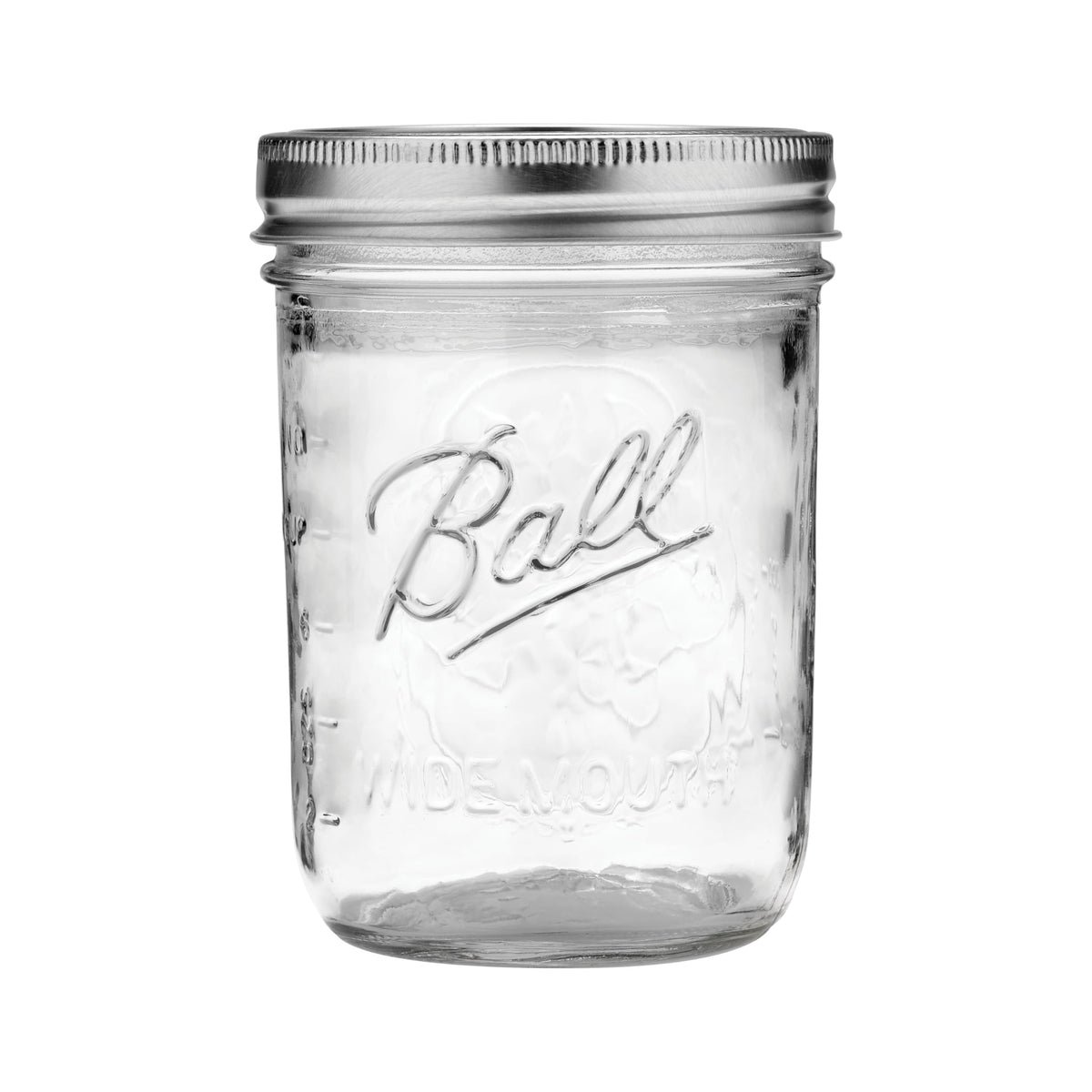 Wide Mouth Glass Mason Jars with Lids and Bands, Pint Size 16 Ounce (Pack of 8) Q21133