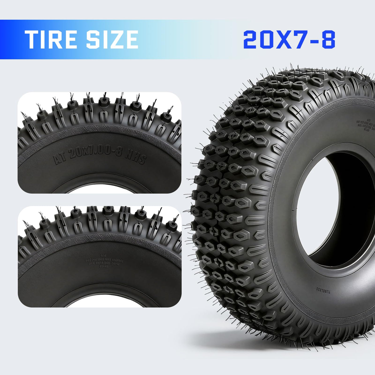Set of 2 20x7-8 All-Terrain Tires Y504845