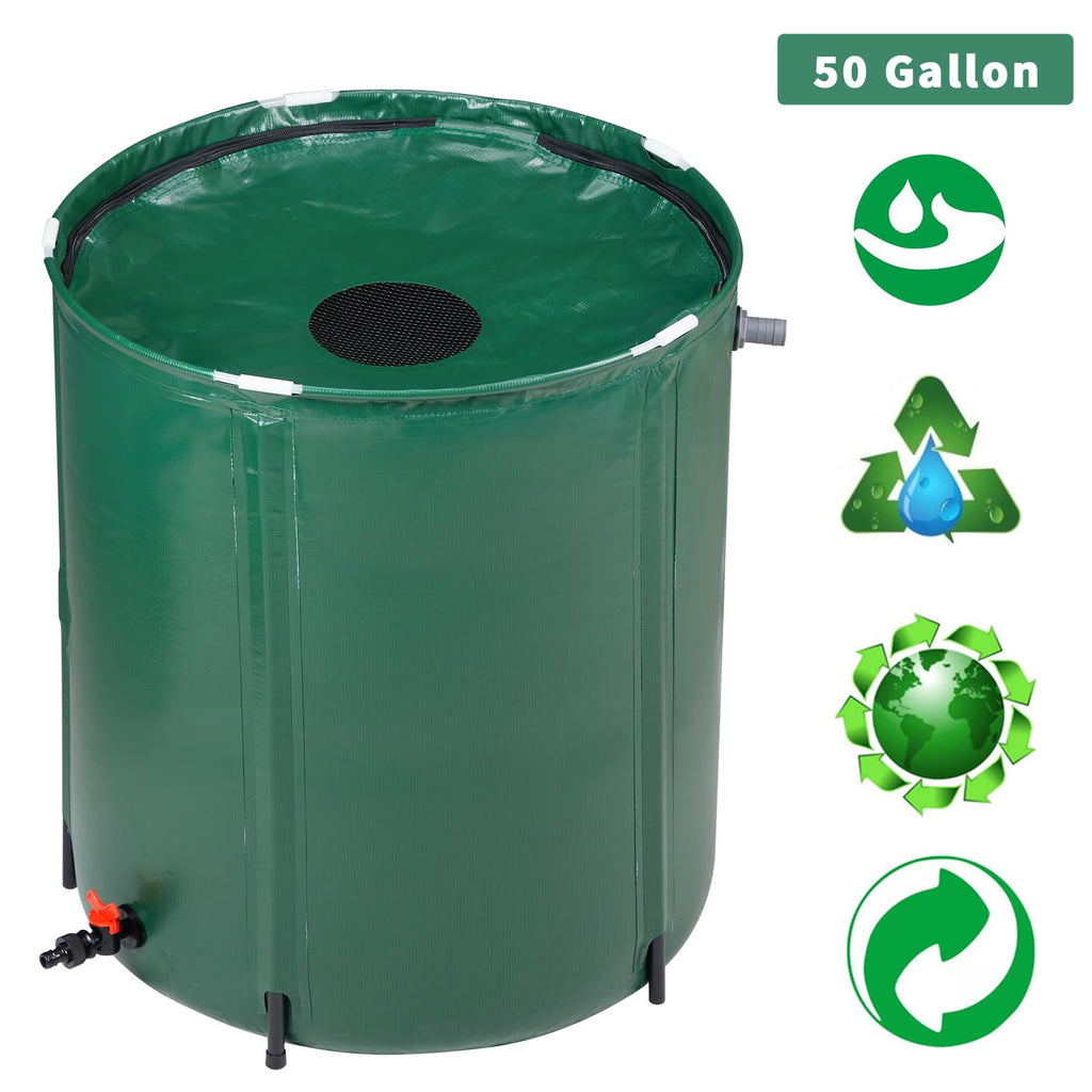 50 Gallon Portable Folding Rain Barrel with Spigots F927257