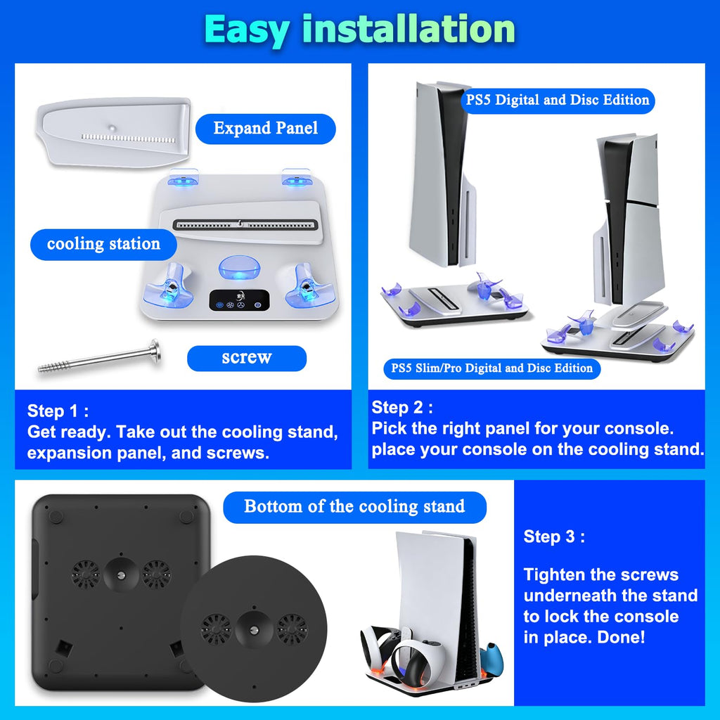 PS5 Cooling Station with Controller & PS VR2 Charger Q7619