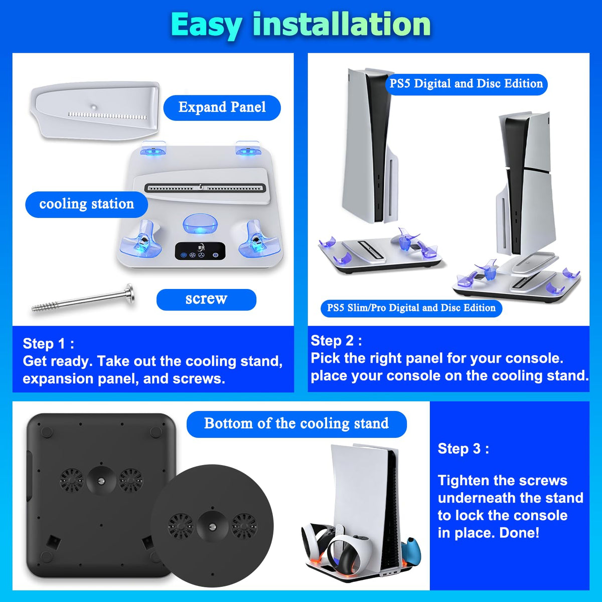 PS5 Cooling Station with Controller & PS VR2 Charger Q7619
