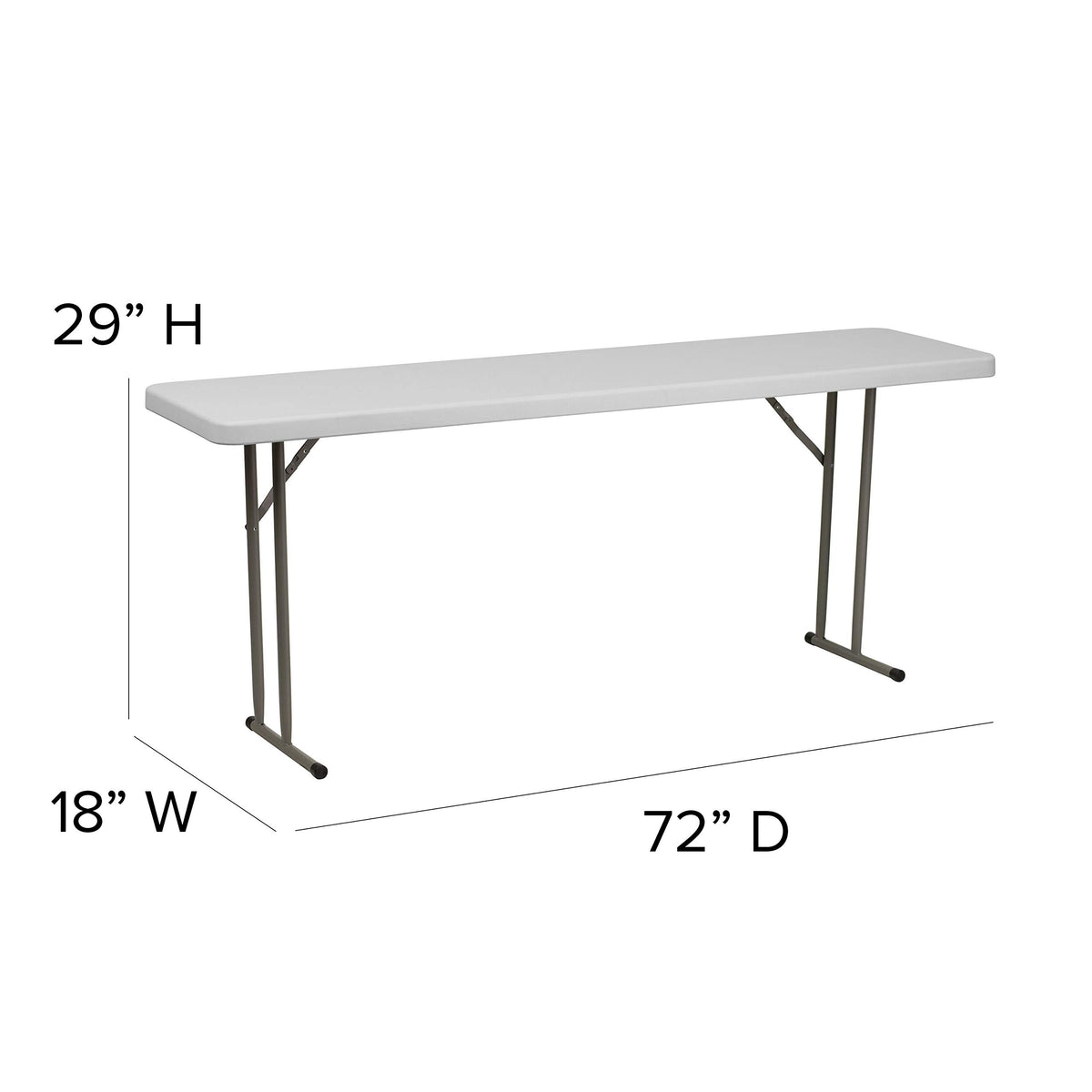 White Plastic Folding Table B1642