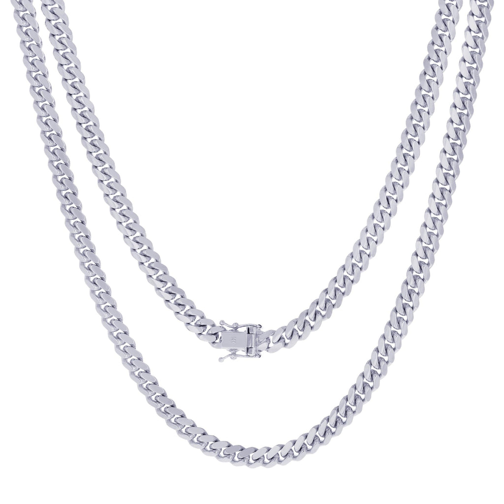 14k White Gold 6mm Chain Necklace W2381