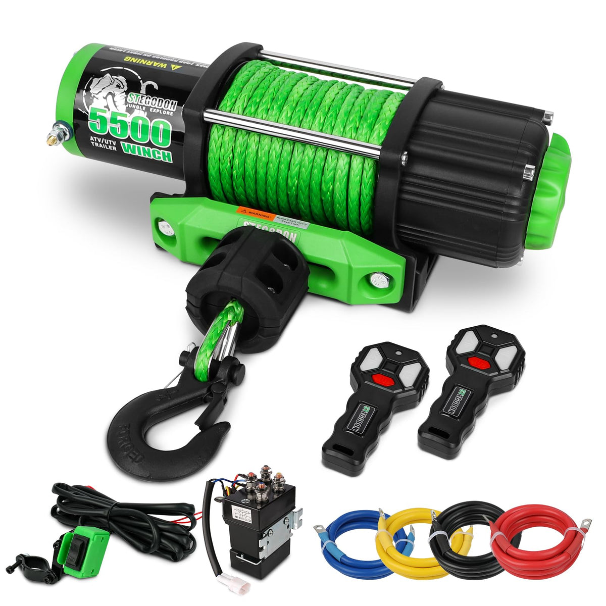 12V Electric Winch with Synthetic Rope and Wireless Remote T41504