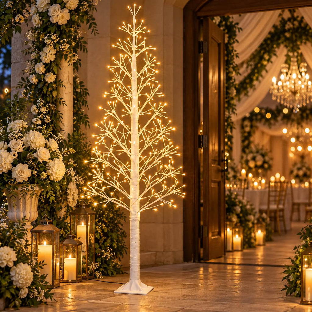 6FT Lighted Birch Tree, 312 LEDs, Warm White Z57289