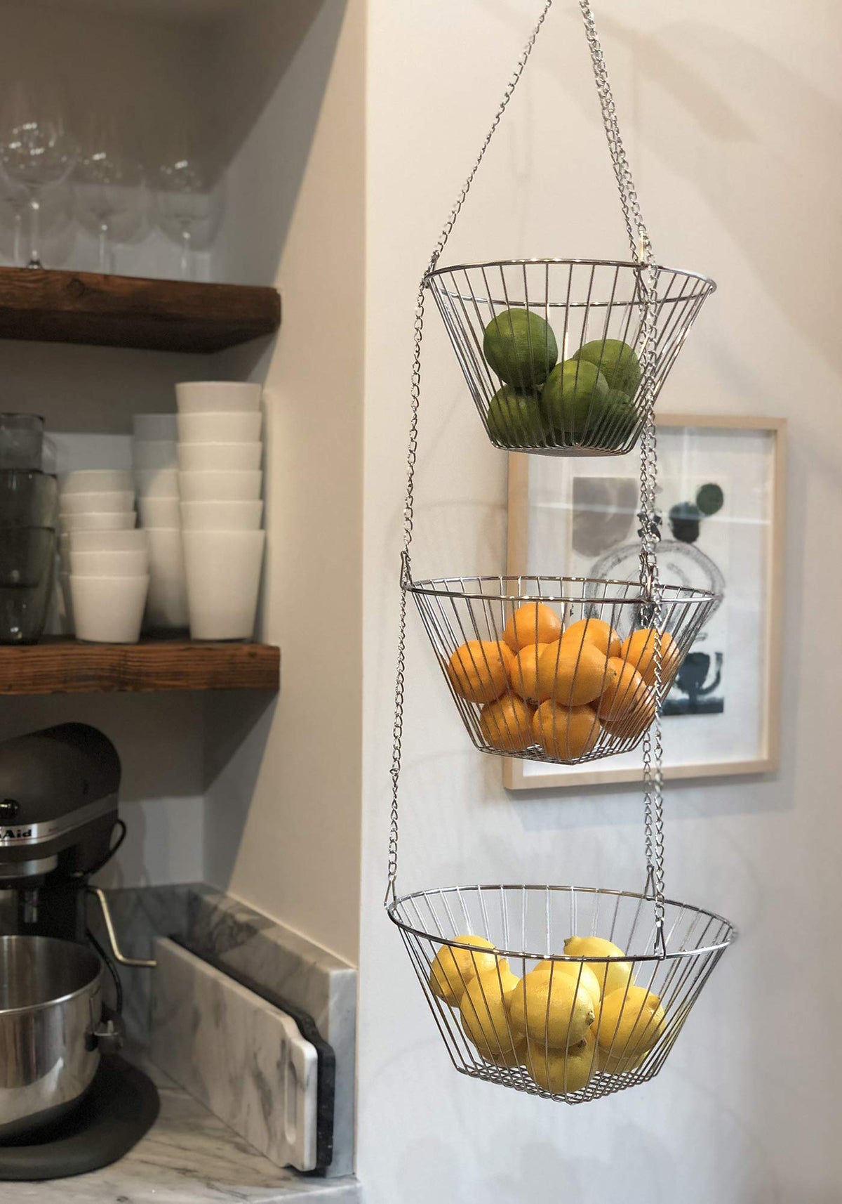 Three Tier Hanging Wire Baskets, Pack of 2 E596