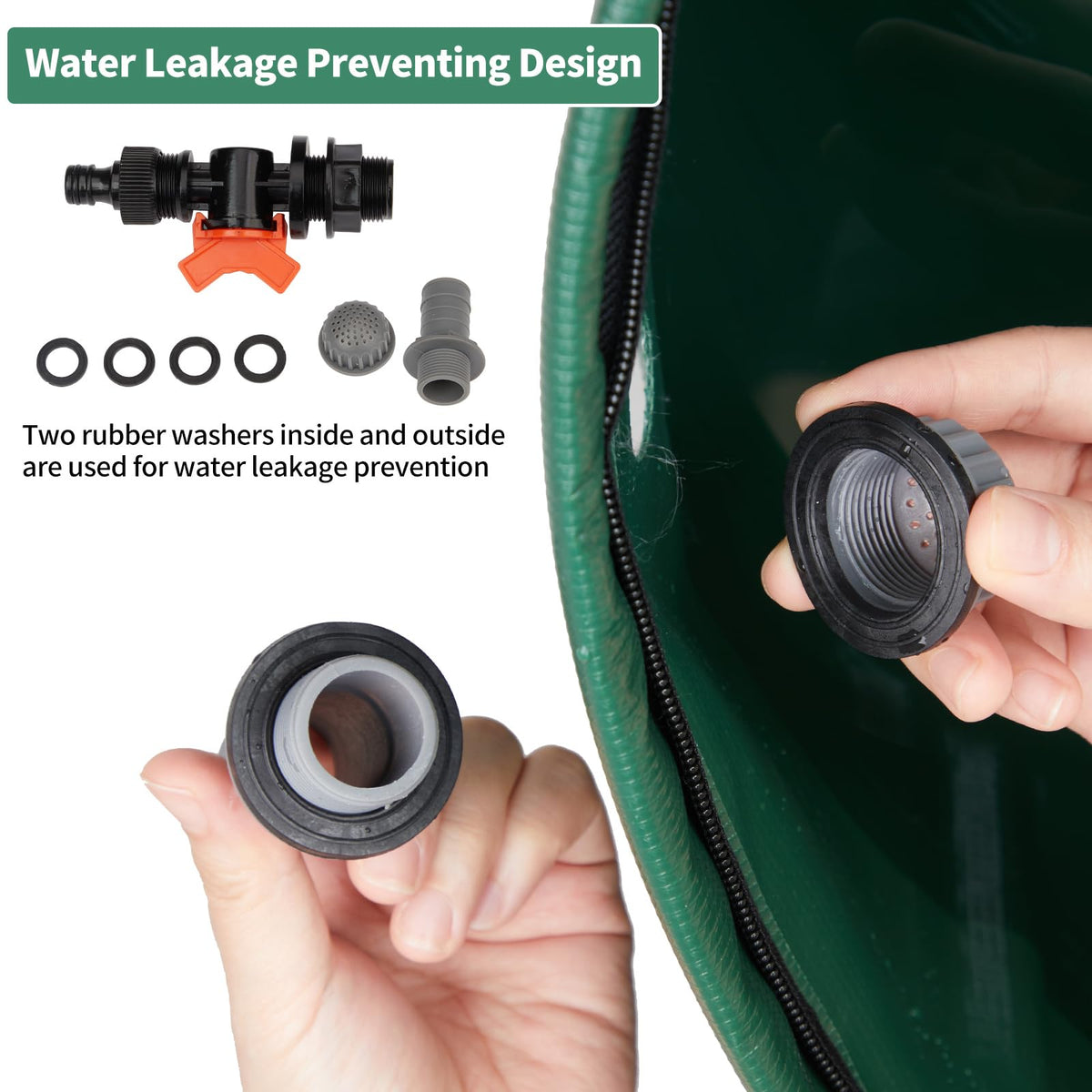 50 Gallon Portable Folding Rain Barrel with Spigots F927257