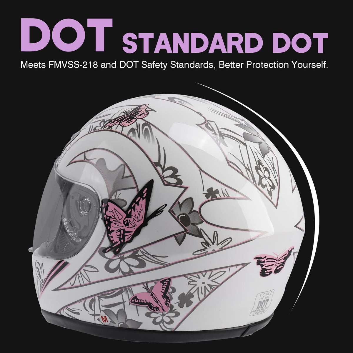 Full Face Motorcycle Helmet DOT Matte L196