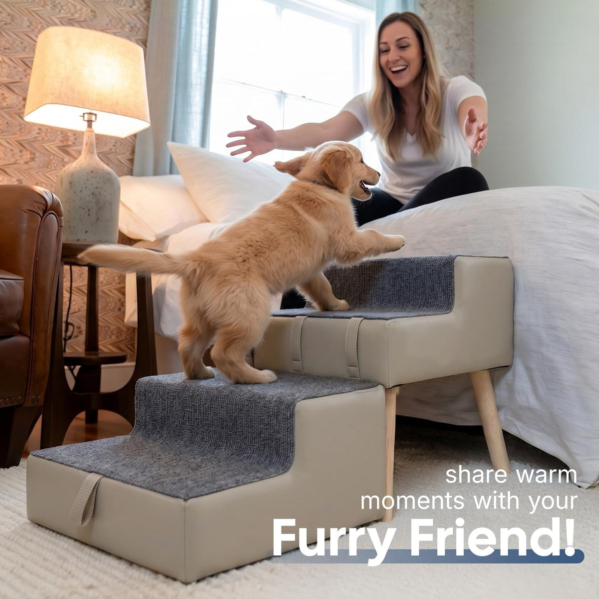 2-in-1 Foldable Dog Stairs & Ottoman K5494