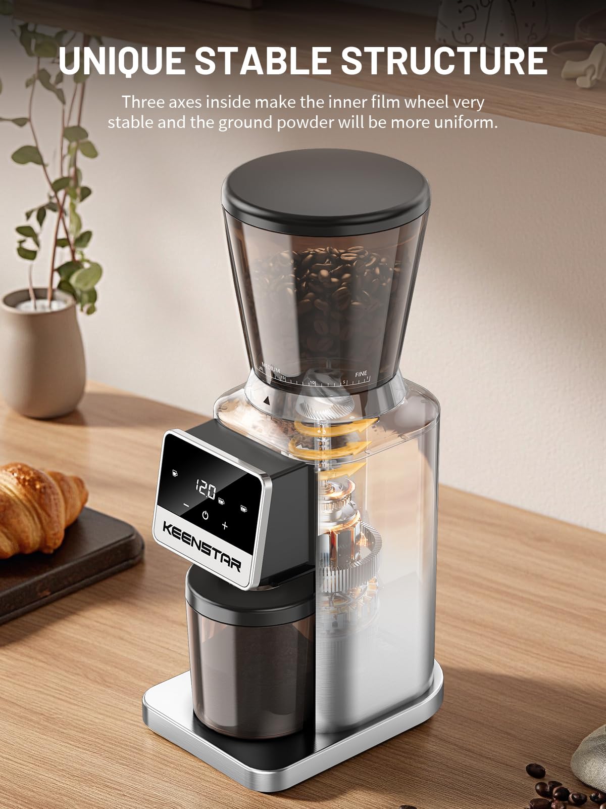 Conical Burr Coffee Grinder with Touch Screen 34 Grind B184865