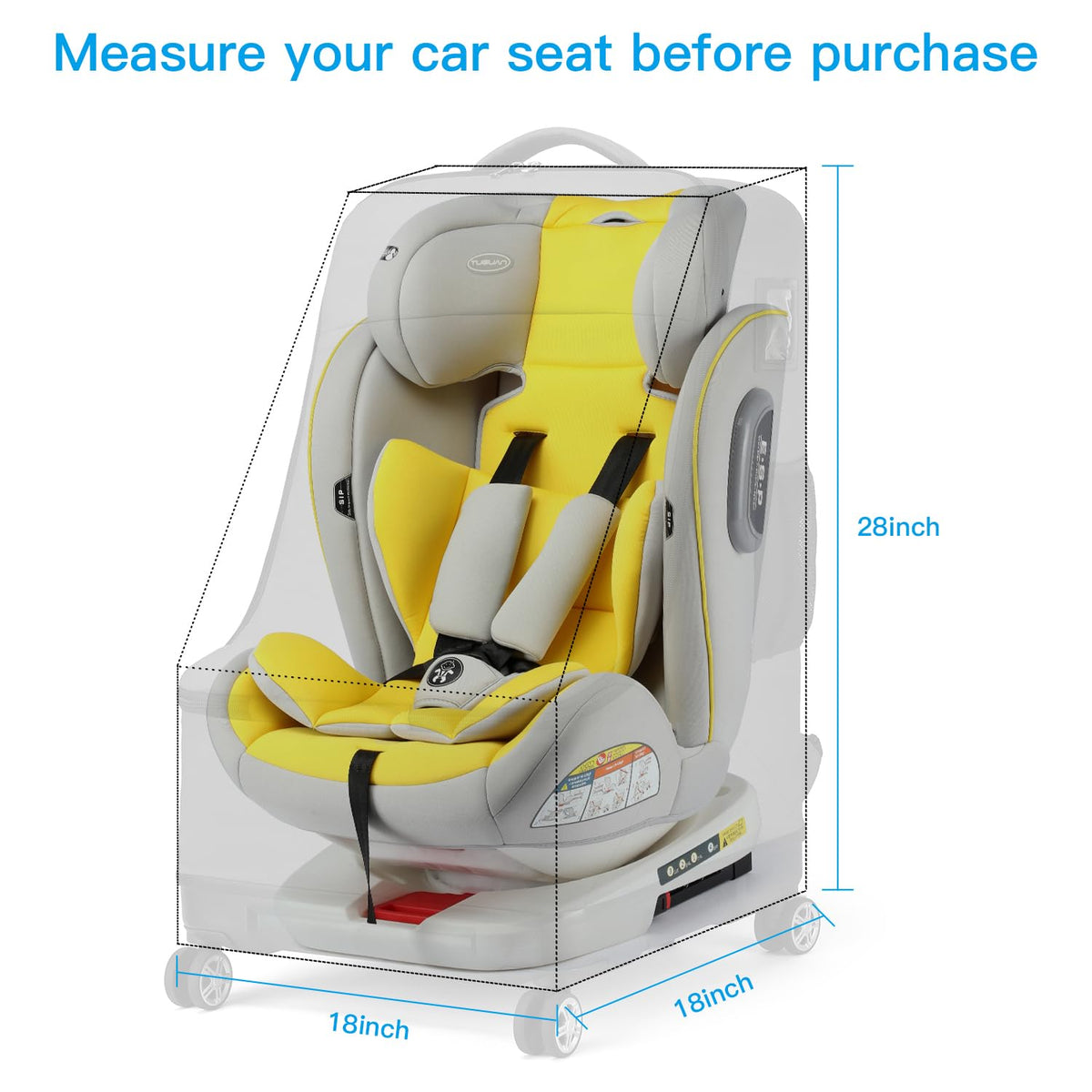 Green Car Seat Travel Bag with Spinner Wheels D6038