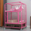 Heavy Duty Metal Cat Cage Dog Crate with Four Wheels Q600389
