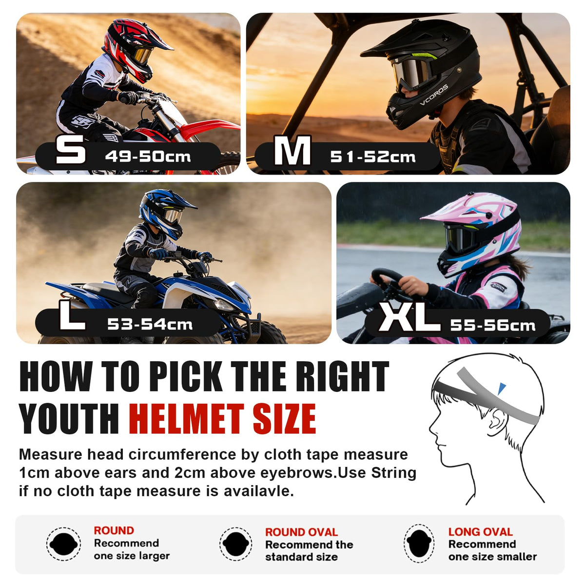 Kids Dirt Bike Helmet Set with Goggles Gloves Q1143