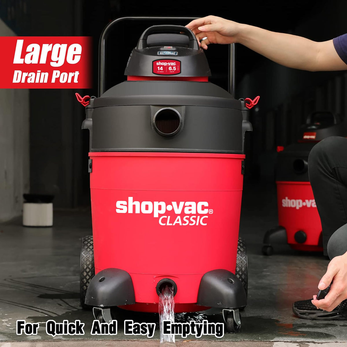 14 Gallon 6.5-Peak HP Wet/Dry Vacuum with Filter and Dust Collector B3973