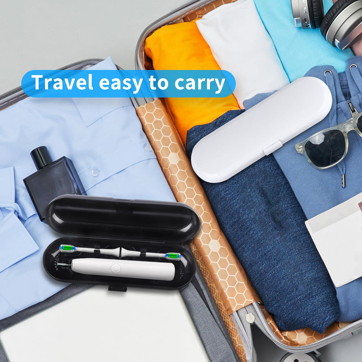 2 Pack Portable Electric Toothbrush Travel Case F496