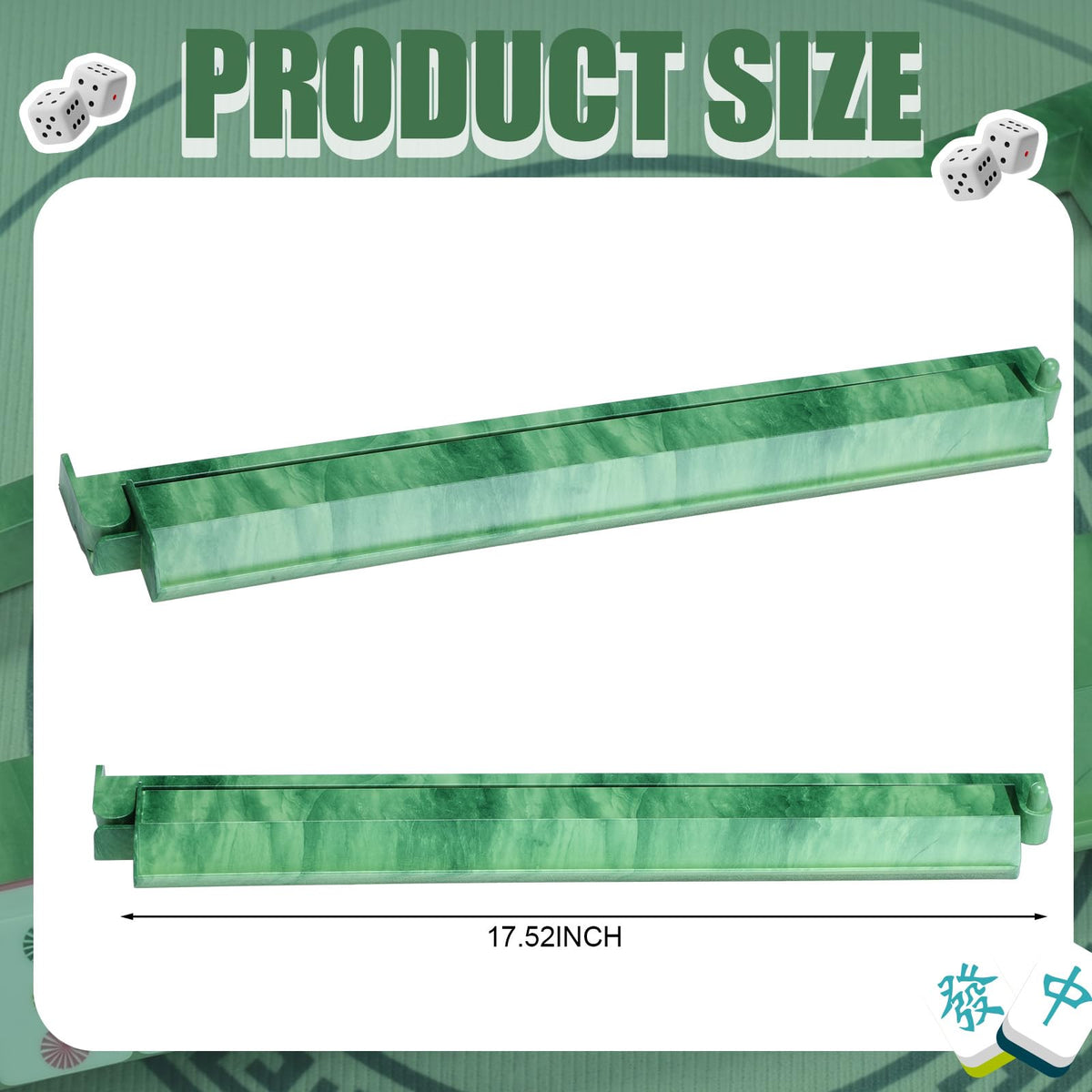 4 Pcs 18.7 Inch Acrylic Mahjong Tile Racks with Pushers E9541