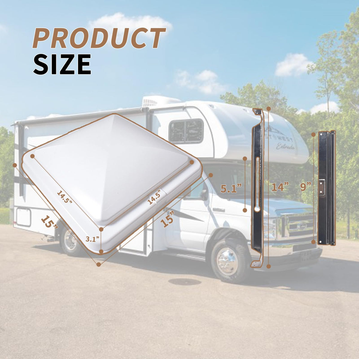 4 Pack 14 x 14 White RV Roof Vent Cover T405