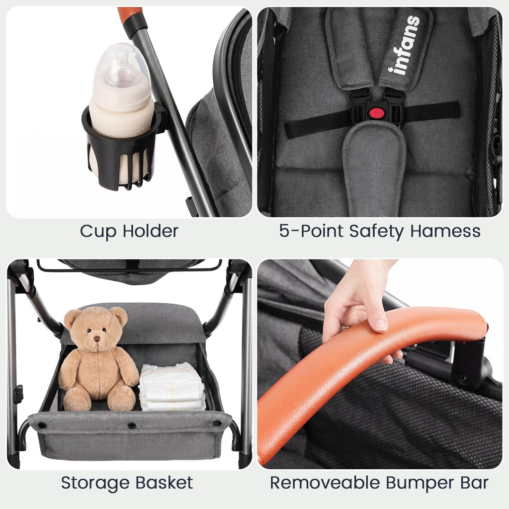 2 in 1 Convertible Baby Stroller with Reversible Seat Z564