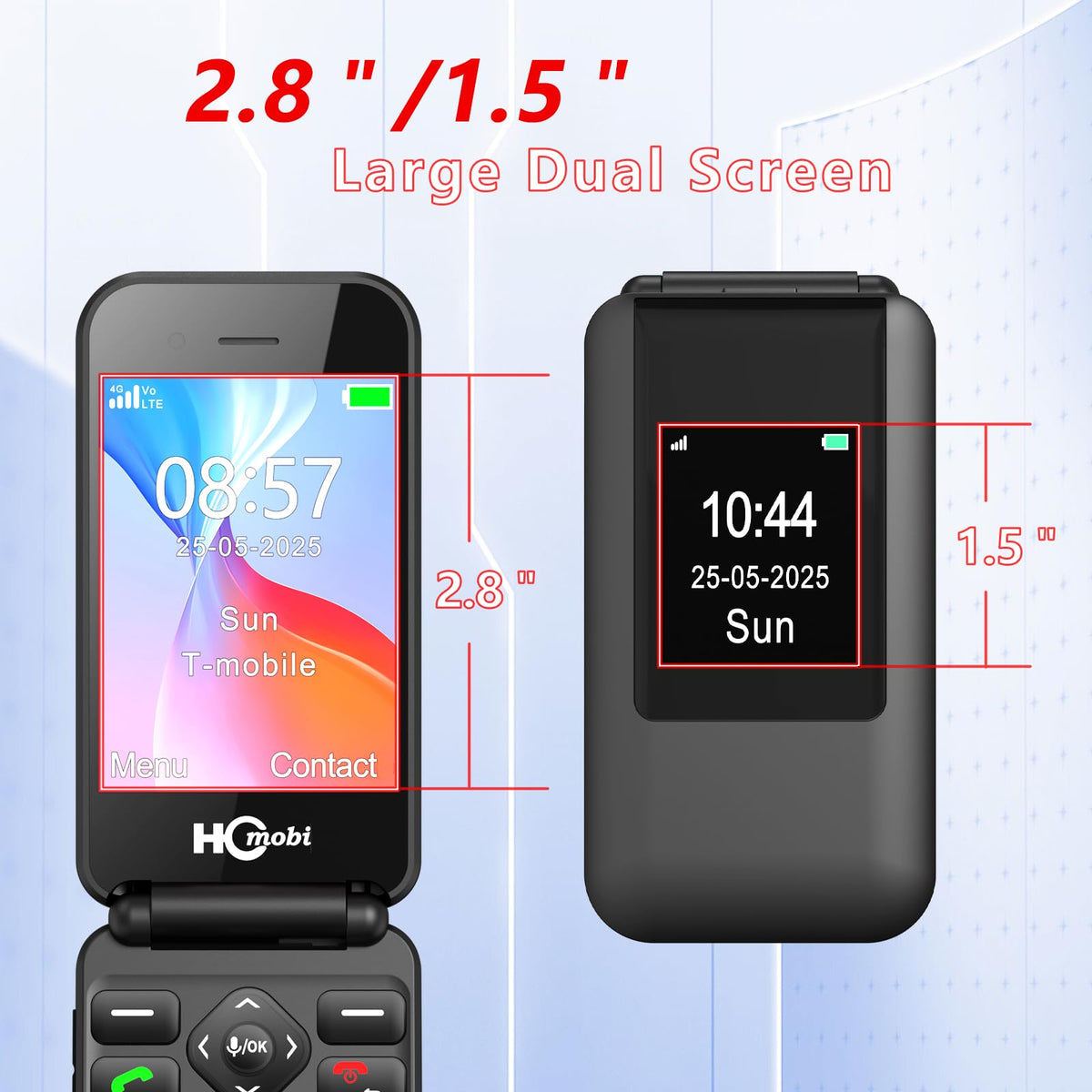 4G Unlocked Flip Phone Dual Screen V68144