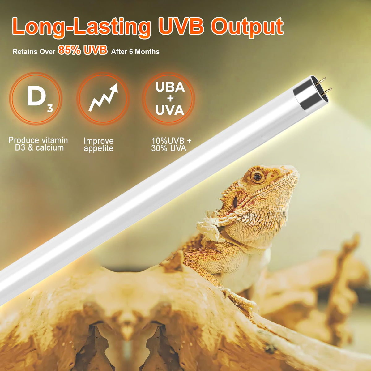 8W T5 10.0 UVB Reptile Light Fixture 12" C828668