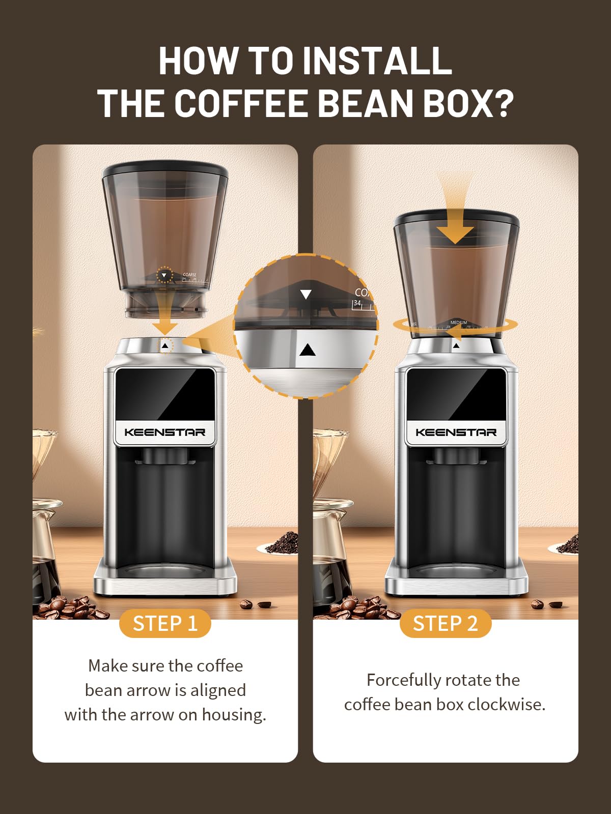 Conical Burr Coffee Grinder with Touch Screen 34 Grind B184865