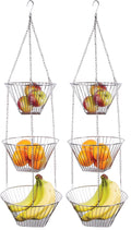 Three Tier Hanging Wire Baskets, Pack of 2 E596