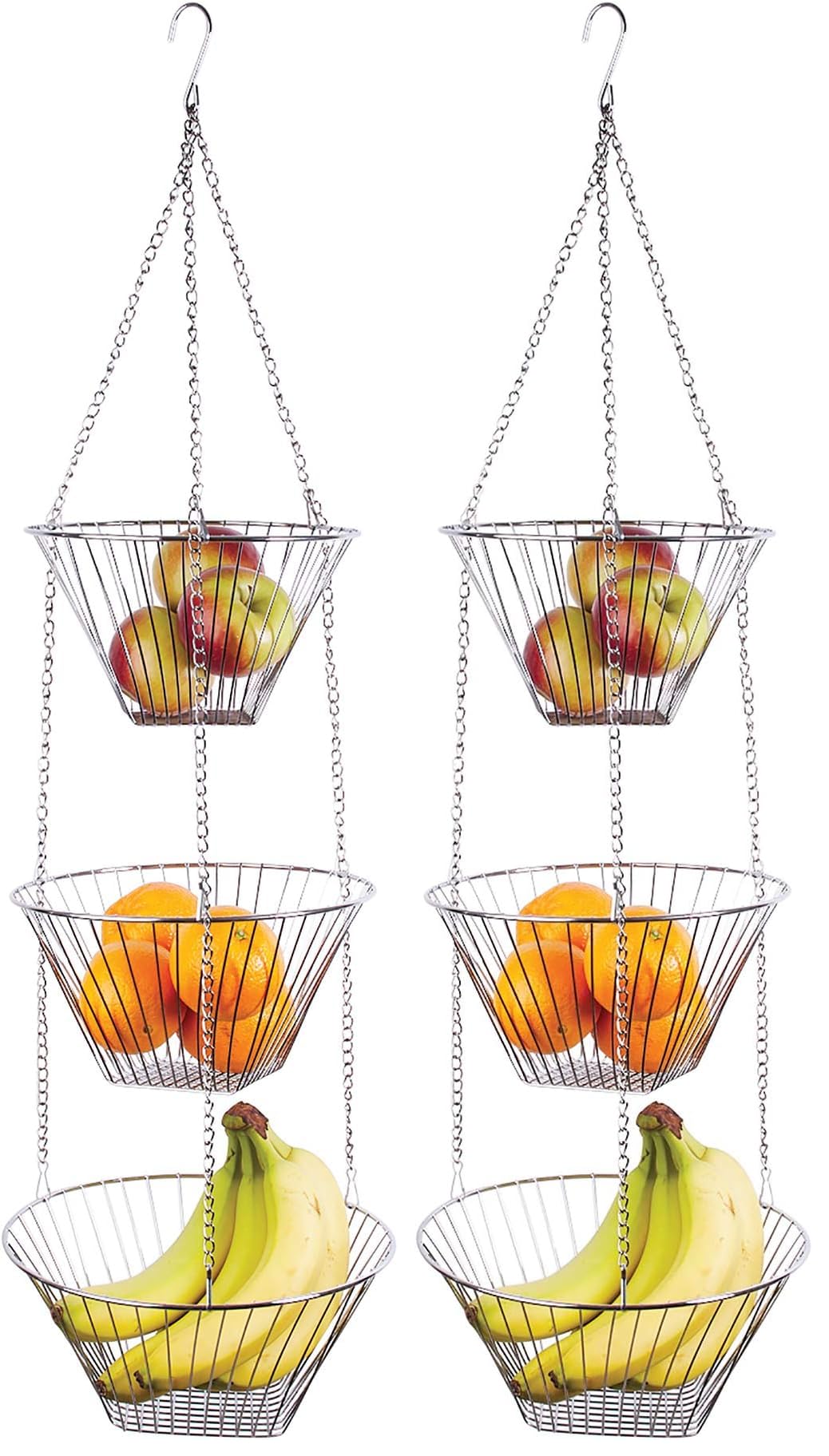 Three Tier Hanging Wire Baskets, Pack of 2 E596