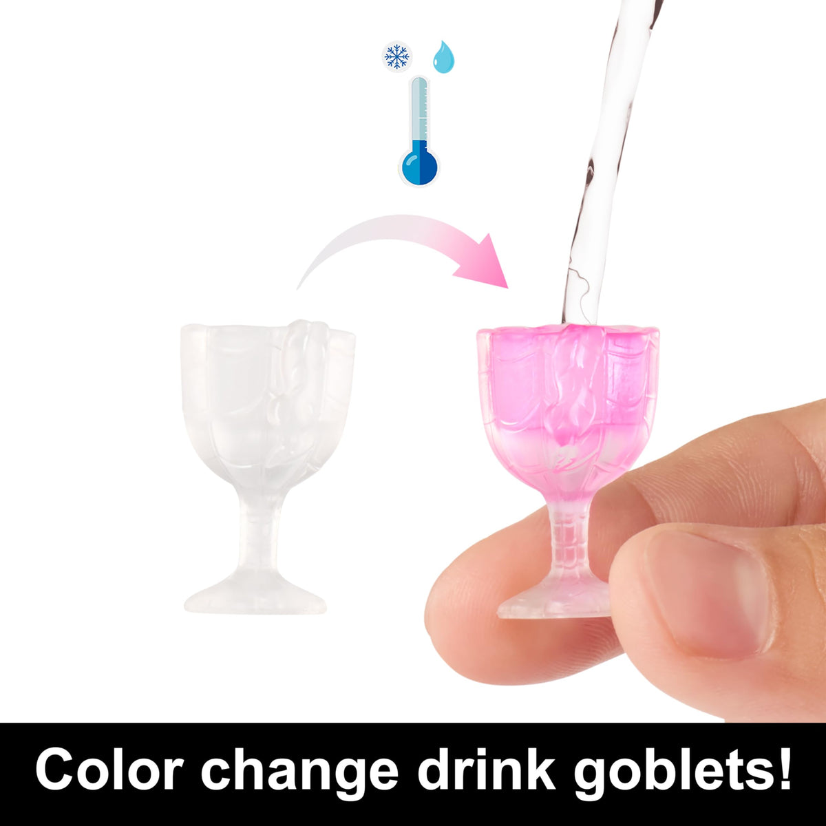 Doll & Playset with Food Accessories & Color-Change Drinks L68543