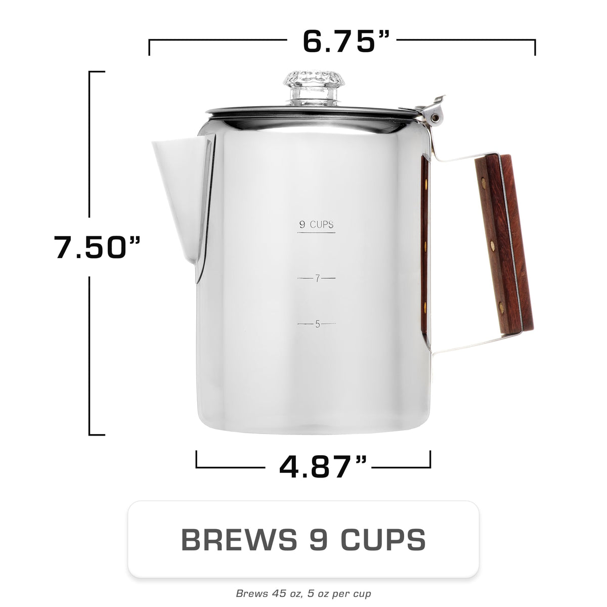 Percolator Coffee Pot with Glass Globes and Filters V60768