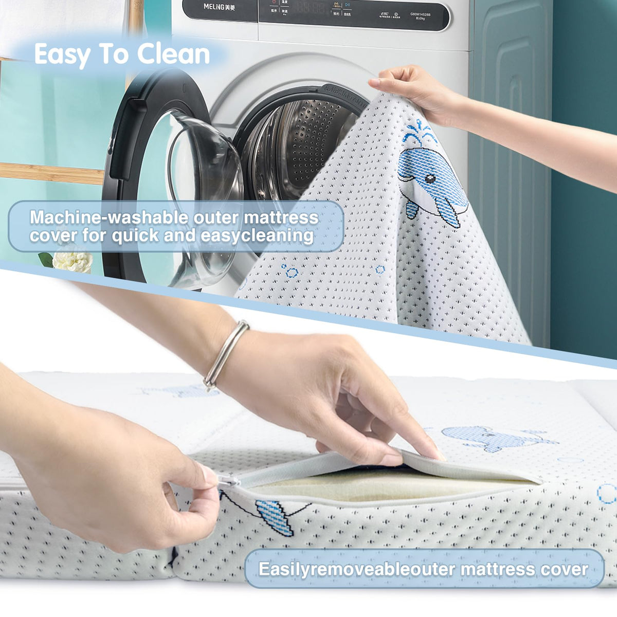 Pack and Play Mattress, 38"x26" Trifold Memory Foam R2207