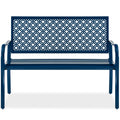 Peacock Blue 2-Person Metal Steel Outdoor Bench R333