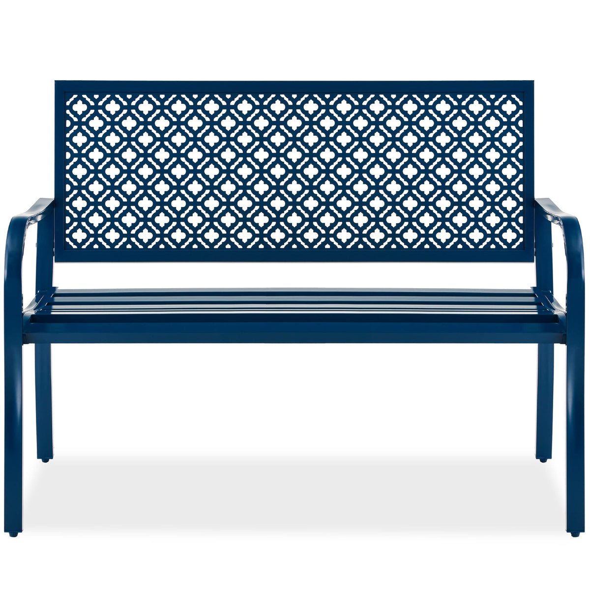 Peacock Blue 2-Person Metal Steel Outdoor Bench R333