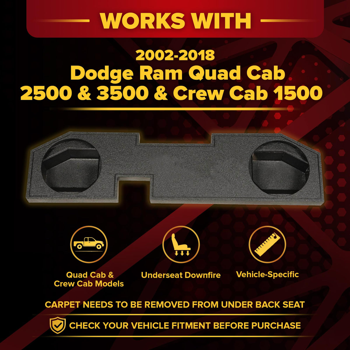 Dual 12" Underseat Subwoofer Box J339