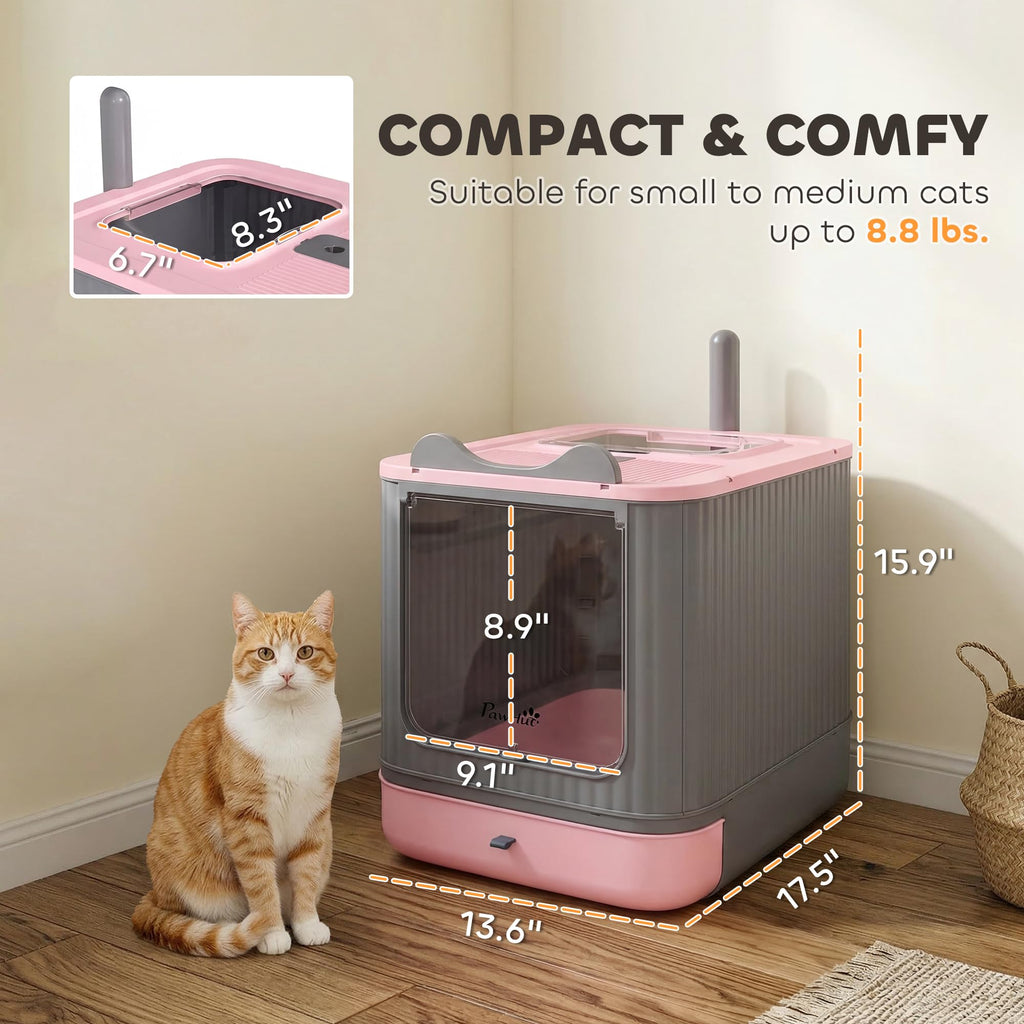 Pink Enclosed Cat Litter Box R754144