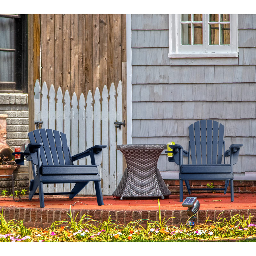 Oversized Folding Adirondack Chair Set of 4 with Adjustable Backrest J131591