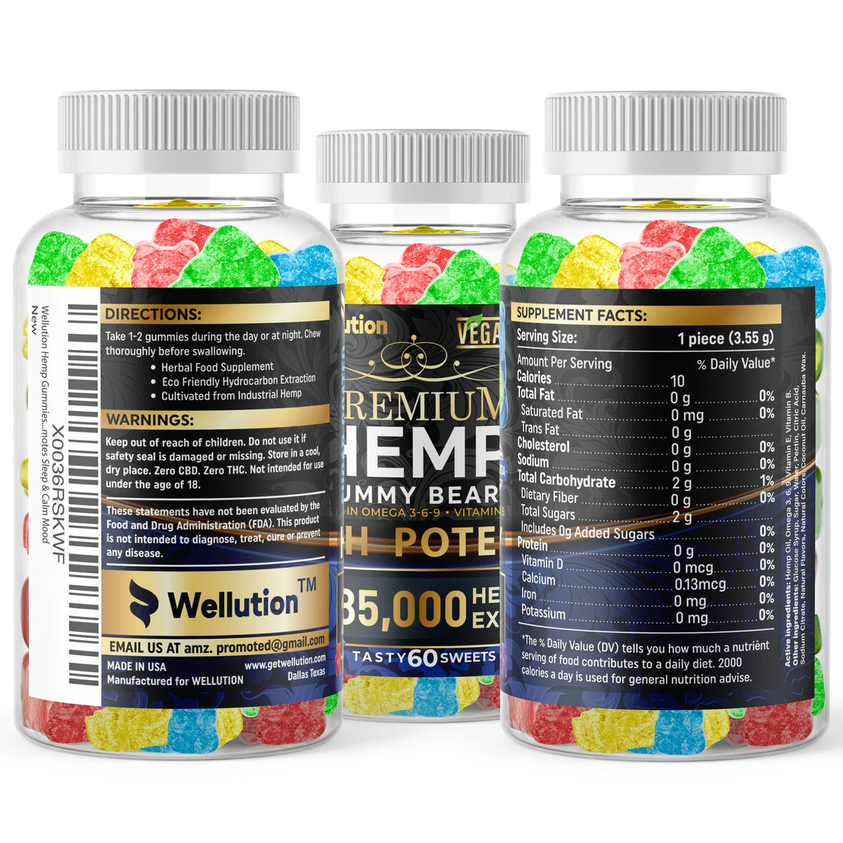 Sugar-Coated Hemp Gummies 2,985,000 MCG 60ct W42867