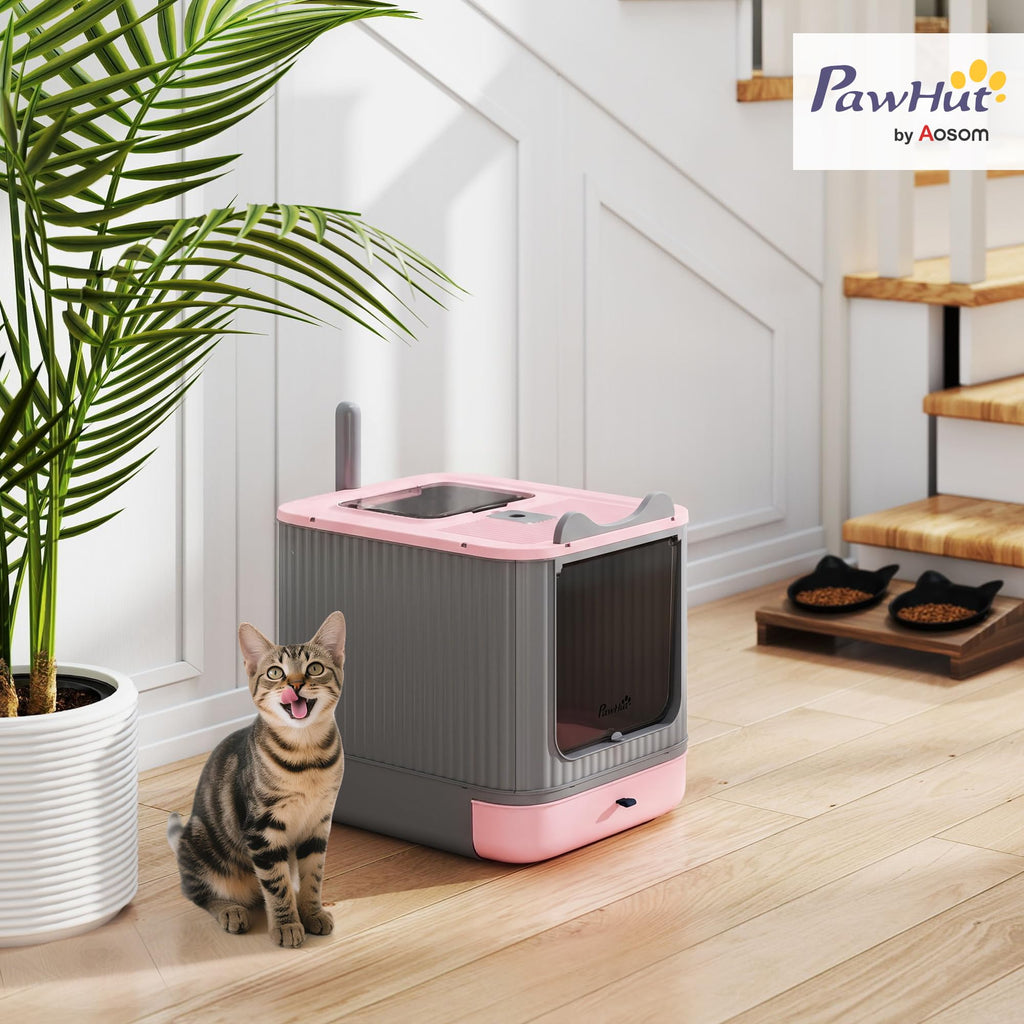 Pink Enclosed Cat Litter Box R754144