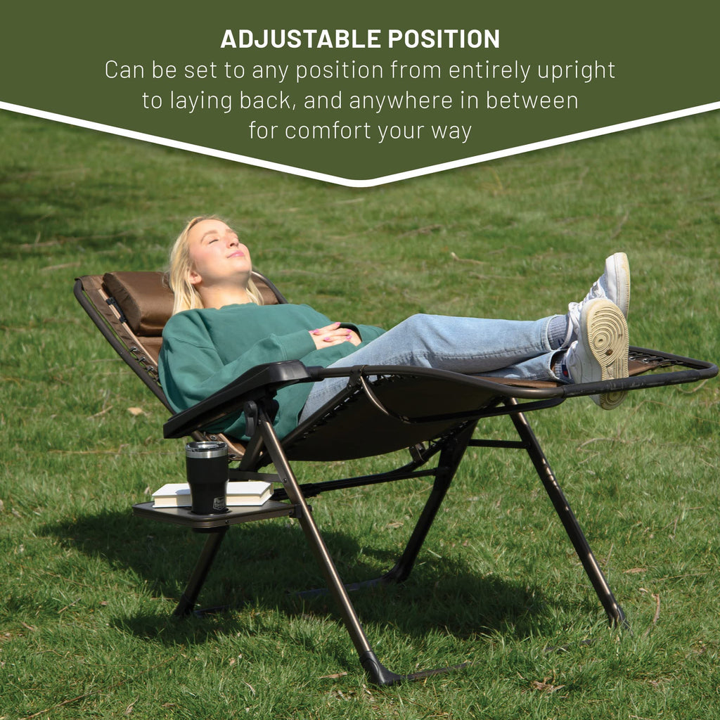 Brown Zero Gravity Folding Recliner Chair with Cup Holder X870623