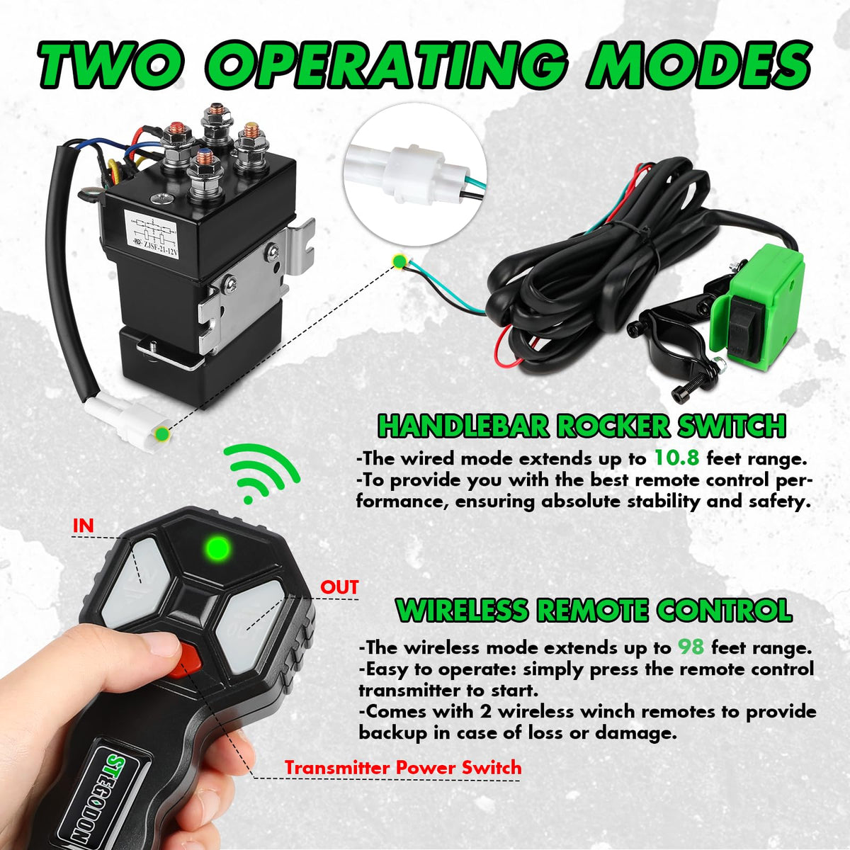 12V Electric Winch with Synthetic Rope and Wireless Remote T41504