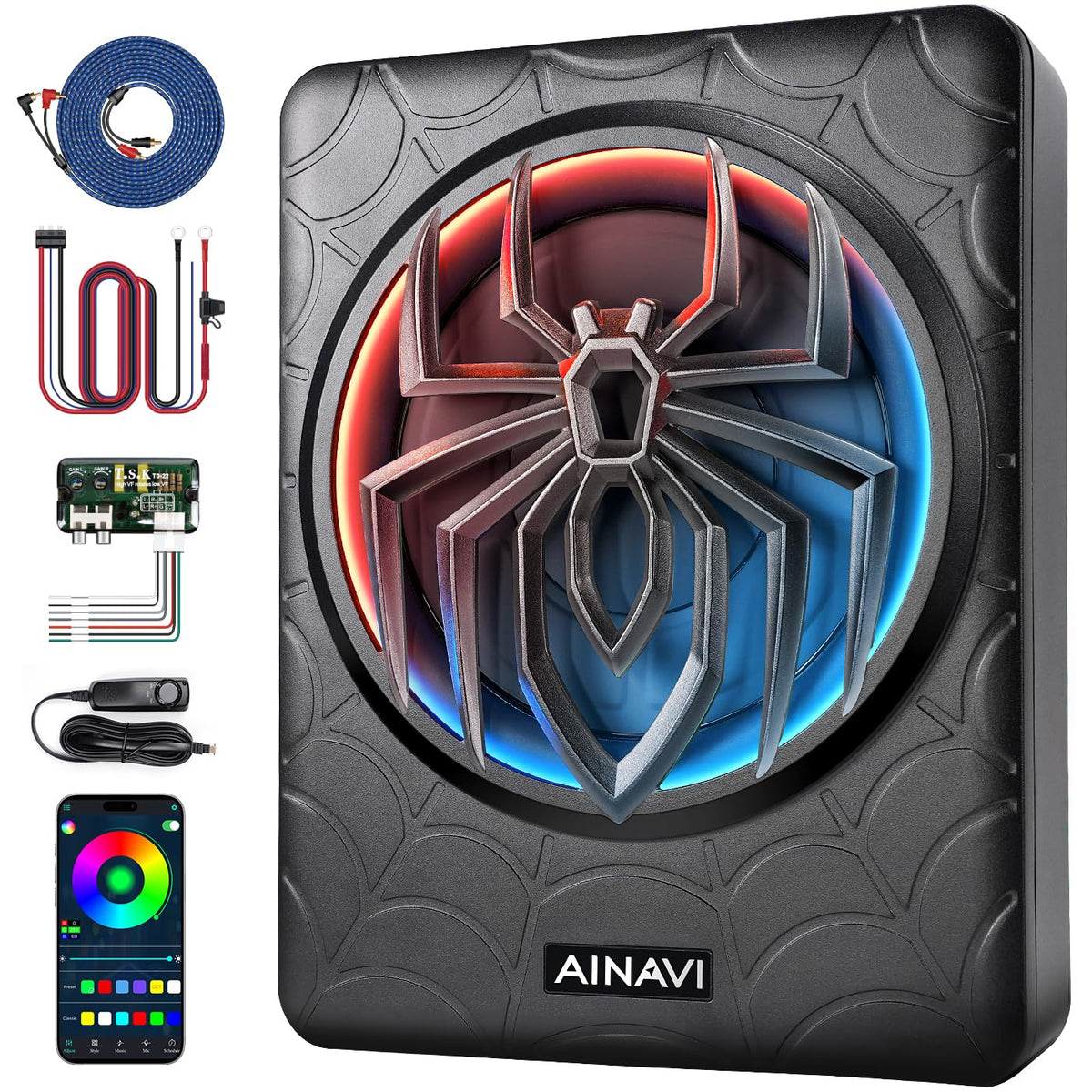 1200W 10" Powered Underseat Subwoofer with Amp P6247