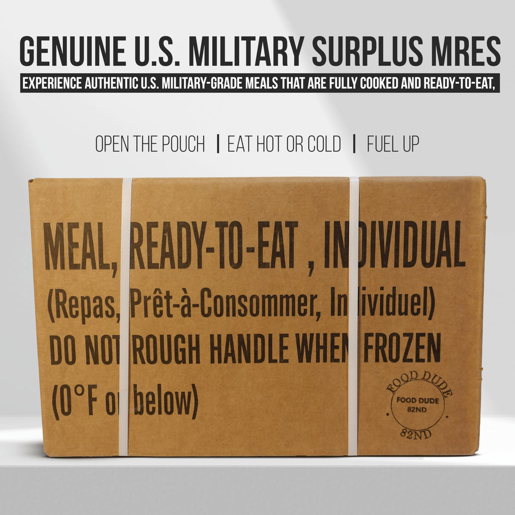 12 MRE Meals Ready to Eat with Heater Packs D36177