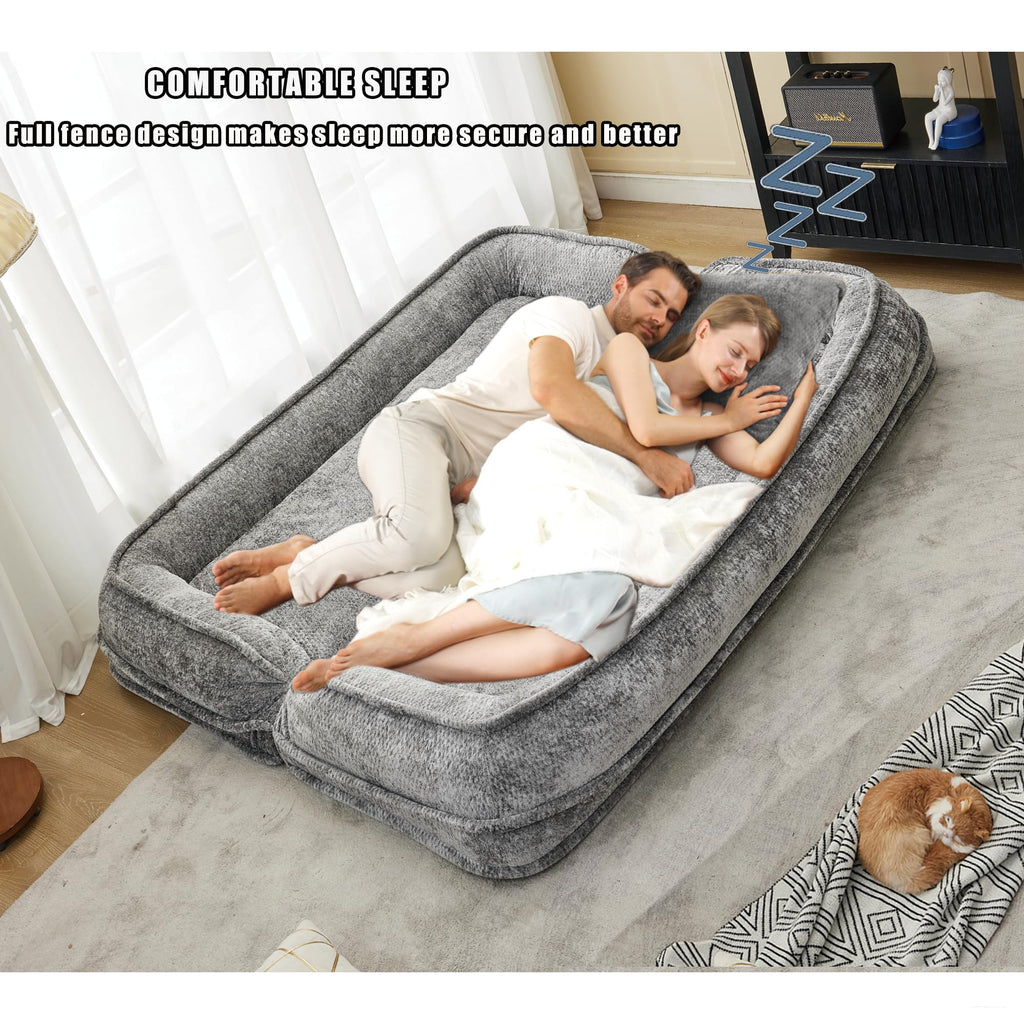 Light Gray Folding Floor Sofa Bed N162773
