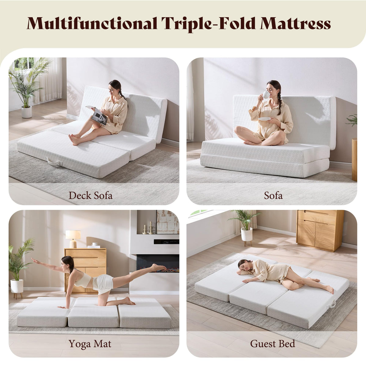 6" Full Tri-Fold Memory Foam Mattress M391