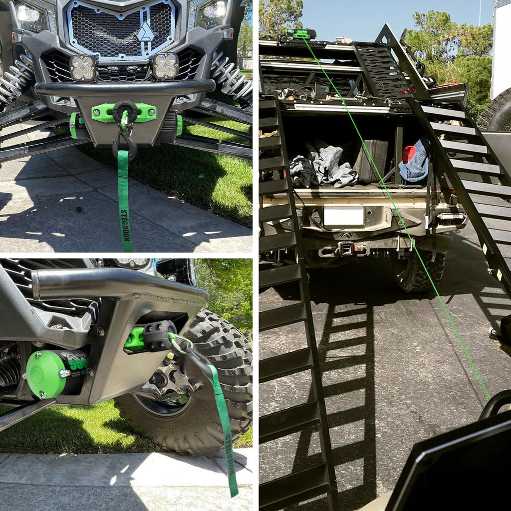 12V Electric Winch with Synthetic Rope and Wireless Remote T41504