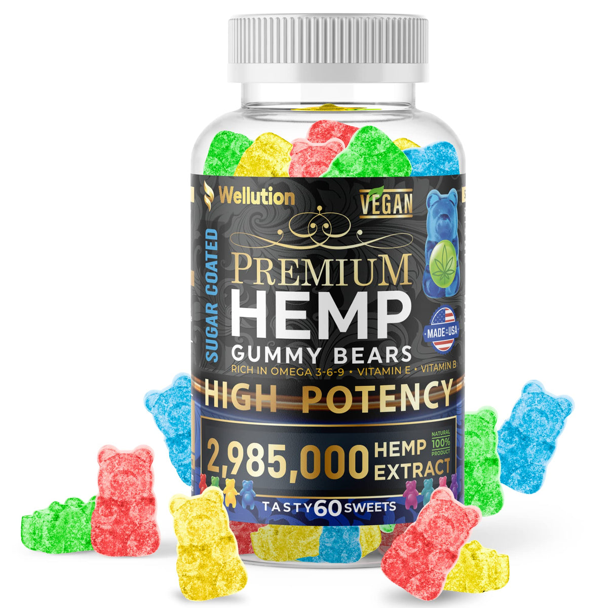 Sugar-Coated Hemp Gummies 2,985,000 MCG 60ct W42867