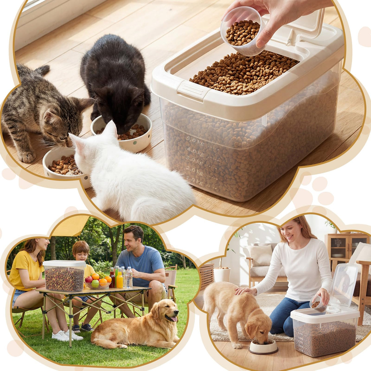 2 Pack 11 Lbs Airtight Dog Food Storage Container with Scoops X6528