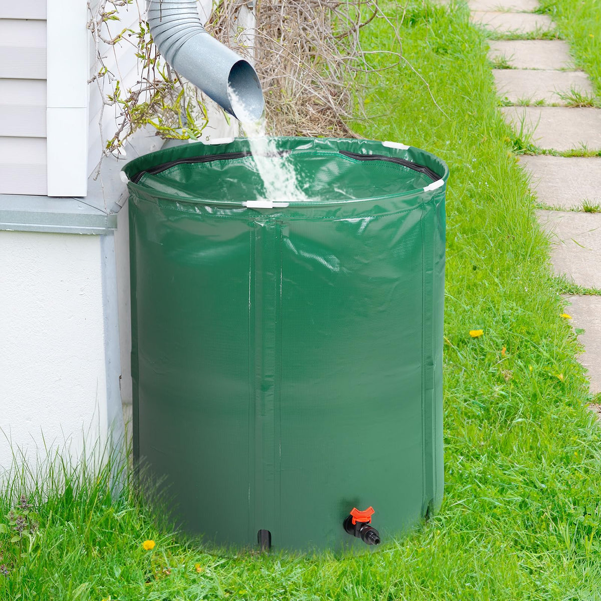 50 Gallon Portable Folding Rain Barrel with Spigots F927257