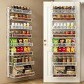 8 Tiers Pantry Door Organizer Spice Rack with Adjustable Baskets B8273