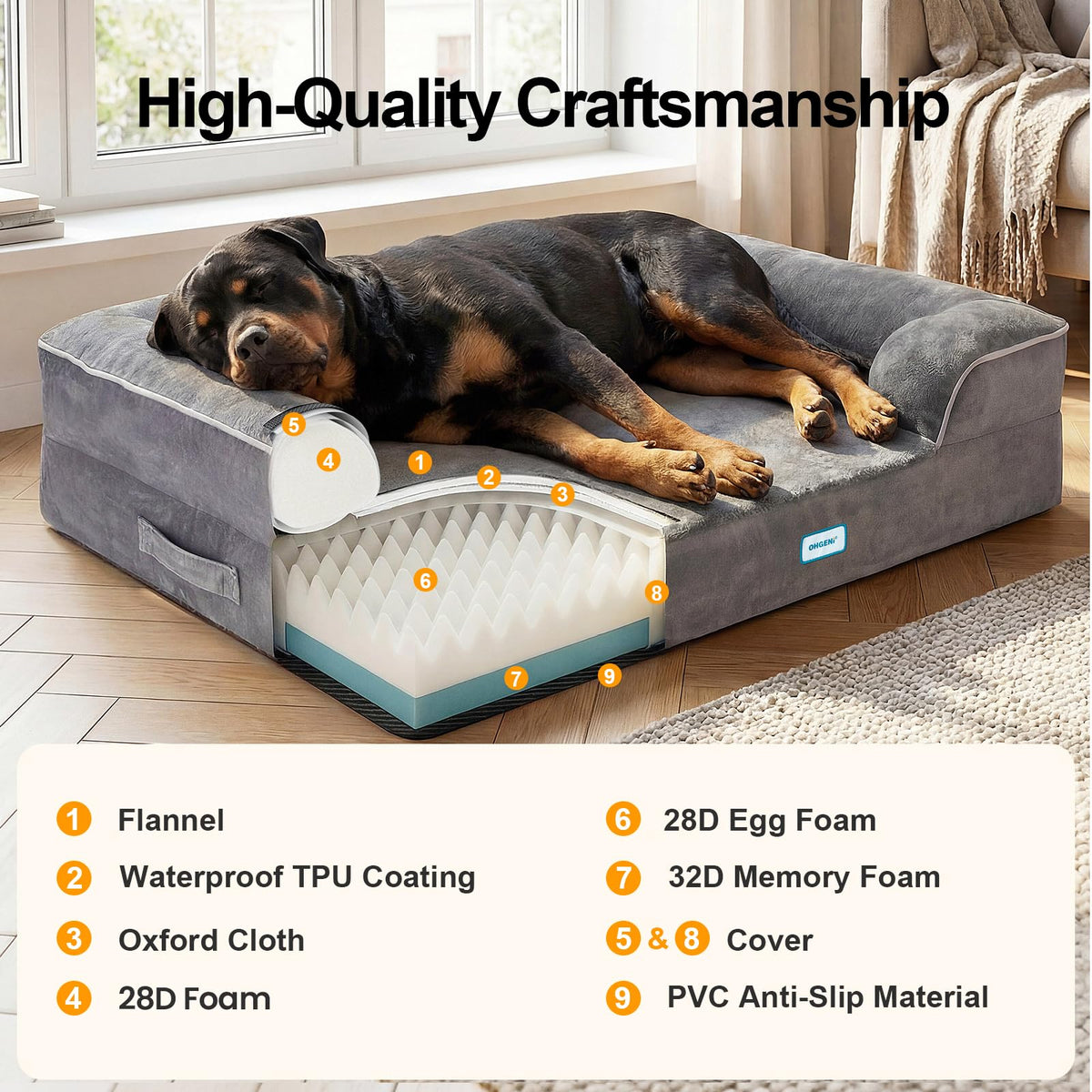 Extra Large Memory Foam Dog Bed K516362