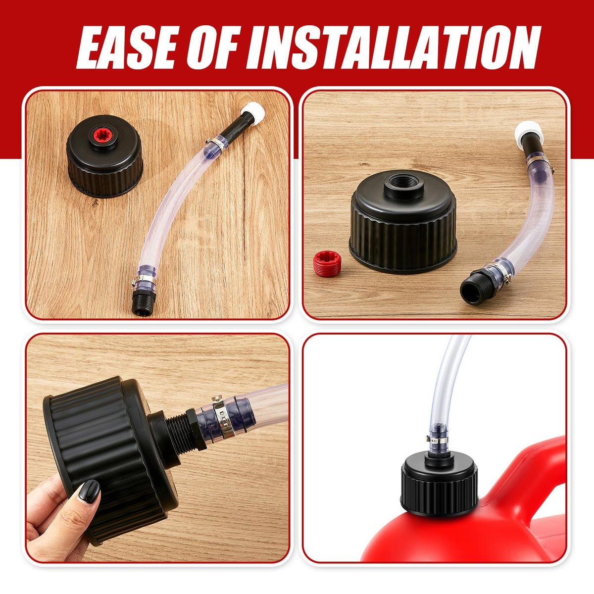 4 Pcs Fuel Jug Cap Replacement with Hose Kit P941720